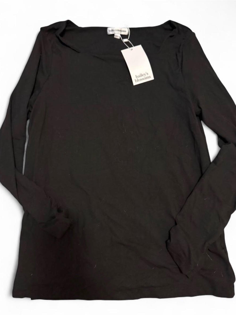 Black Long Sleeve Women's Top NWT Baileys Blossoms Large